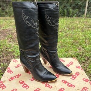Vintage Dingo “Heaven to Betsy” Black leather Boots (cowboy boots)